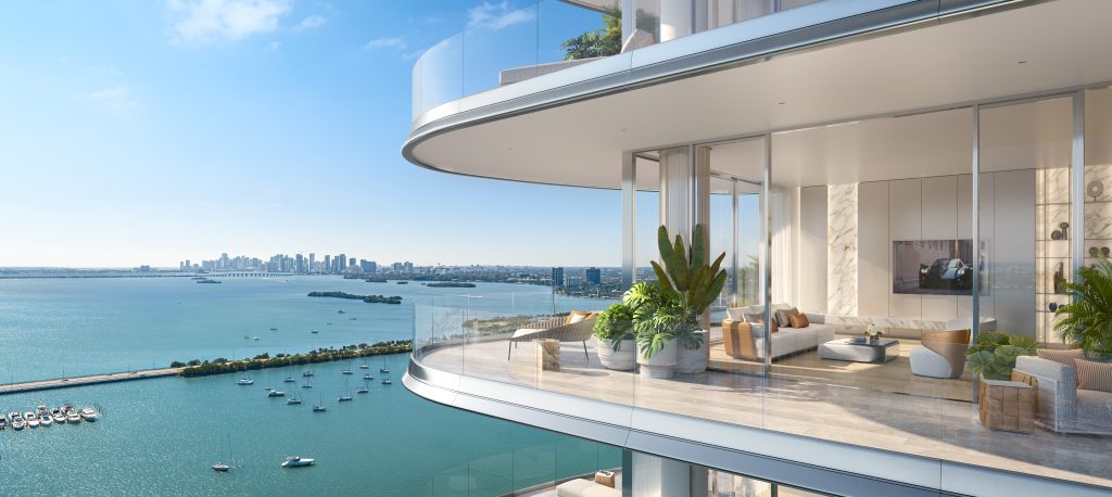 Pagani Residences Residence 04 terrace views over Biscayne Bay